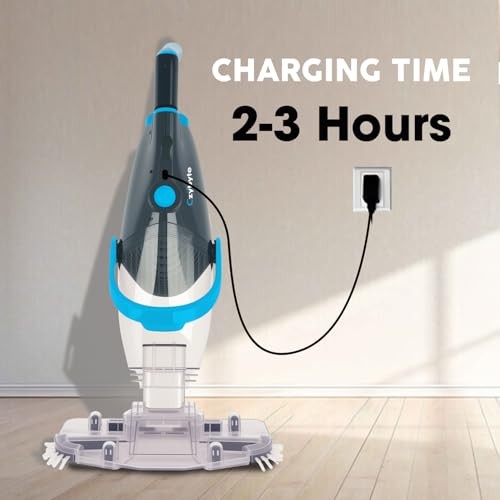 Handheld Pool Vacuum Cleaner, Rechargeable Pool Grey-Extended by 89 inches