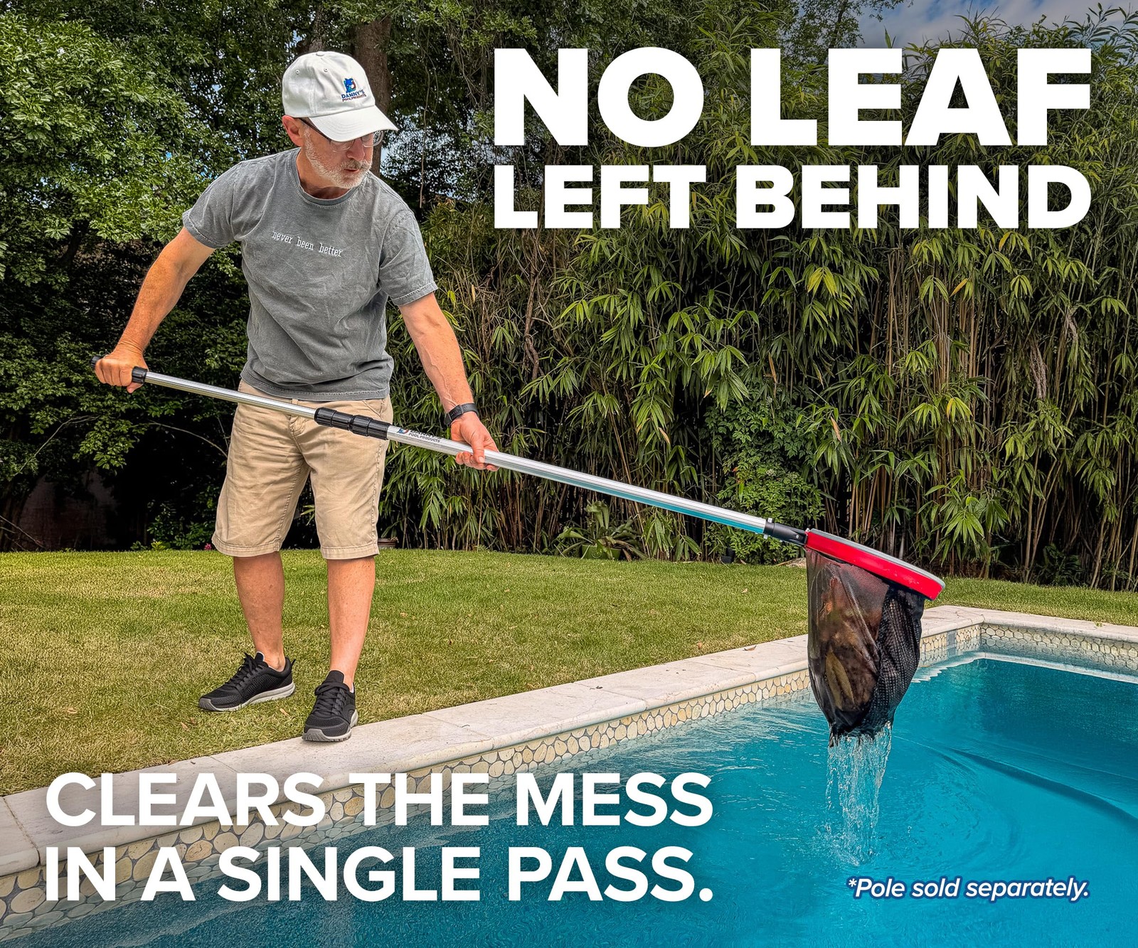 HeavyDuty Aluminum Deep Bag Pool Rake, LinerSafe for In/Above Ground Pools