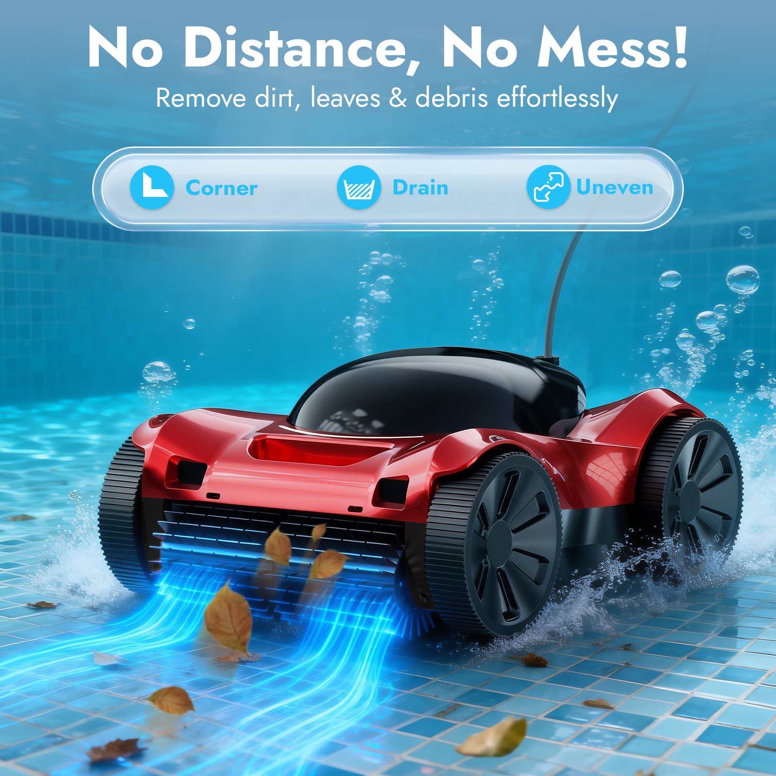 Smart Auto Pool Vacuum Cleaner Robot Robotic Pool Cleaner 10400mAh WiFi Operated