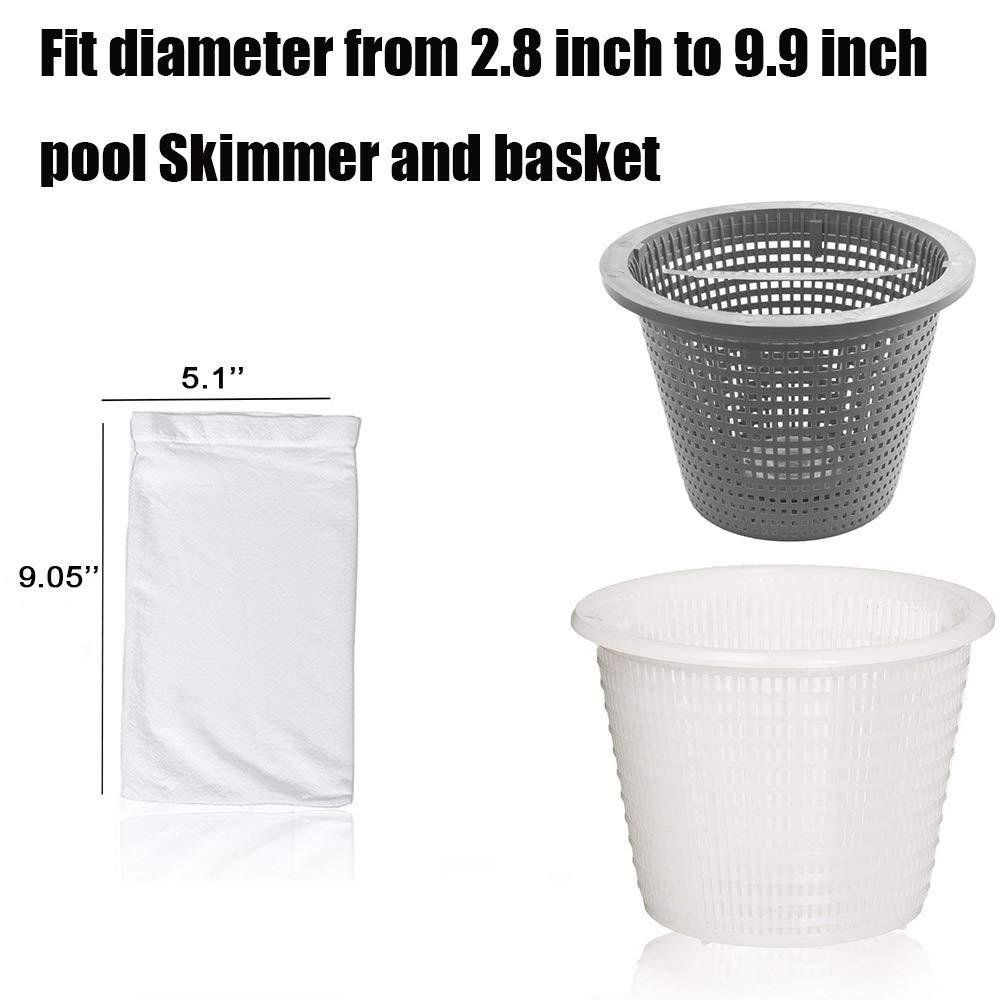 100 Pack Reusable Pool Skimmer Socks – Filter Savers for Pools & Spas