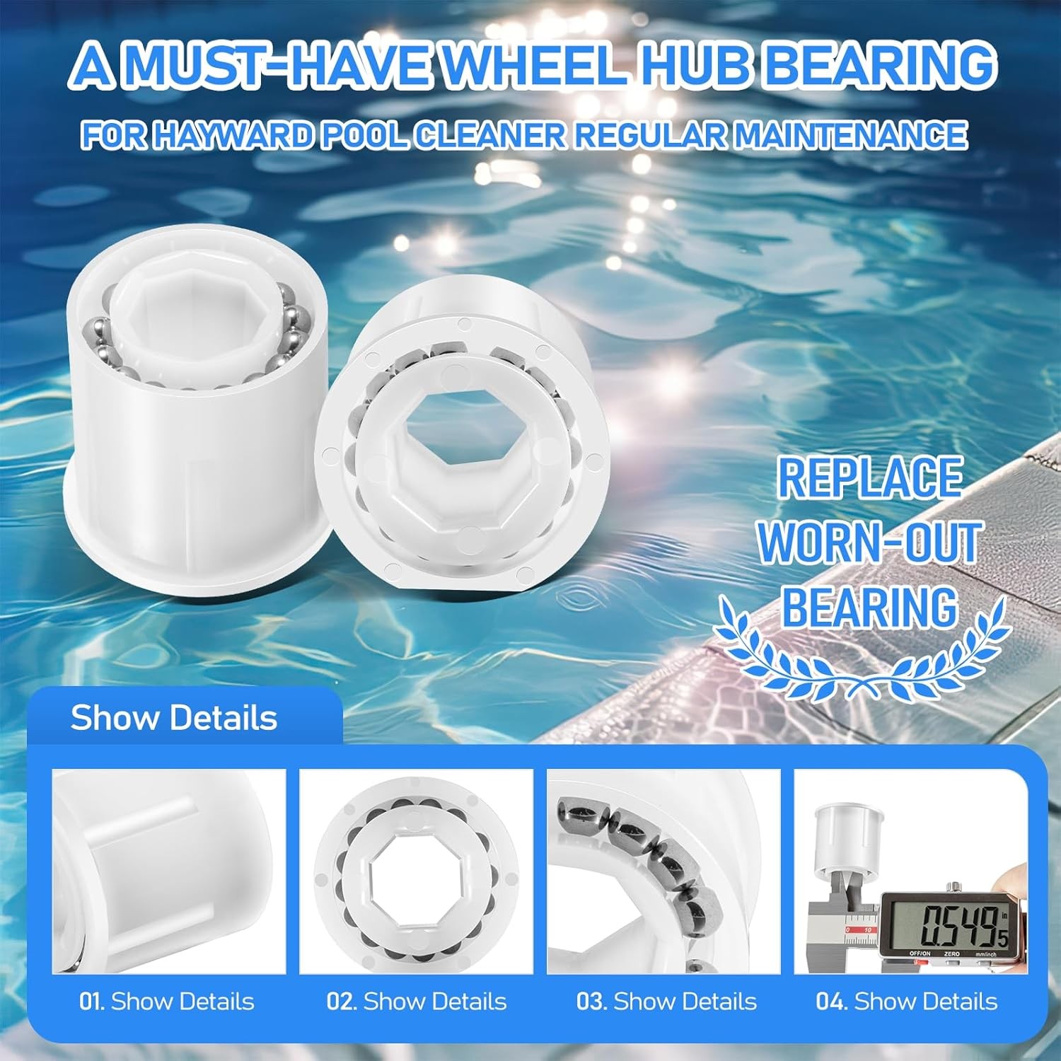PVX976PK2 Wheel Bearings Kit for Hayward AquaNaut /Poolvergnuegen pool cleaner