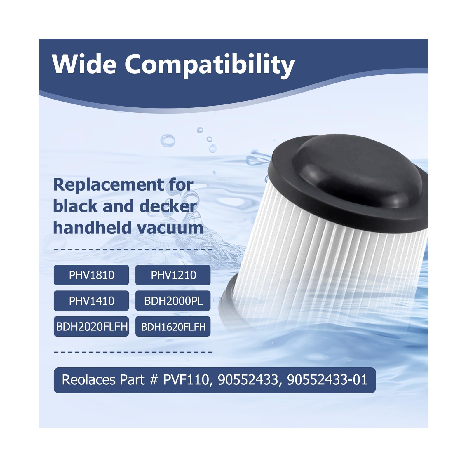 PVF110 Filter Replacement for Black and Decker Handheld Pivot Vacuu… Fast Ship