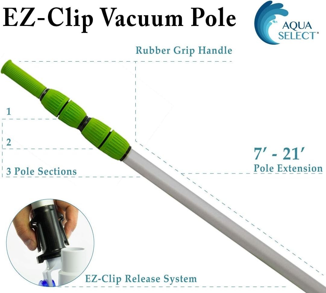 7-21 Ft Aluminum Telescoping Pool Vacuum Pole Heavy Duty Grip