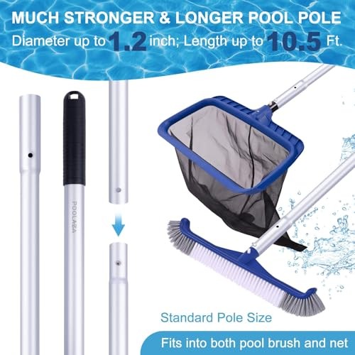 Pool Cleaning Kit, Including Pool Brush & Ultra Fine Mesh Pool Skimmer Net