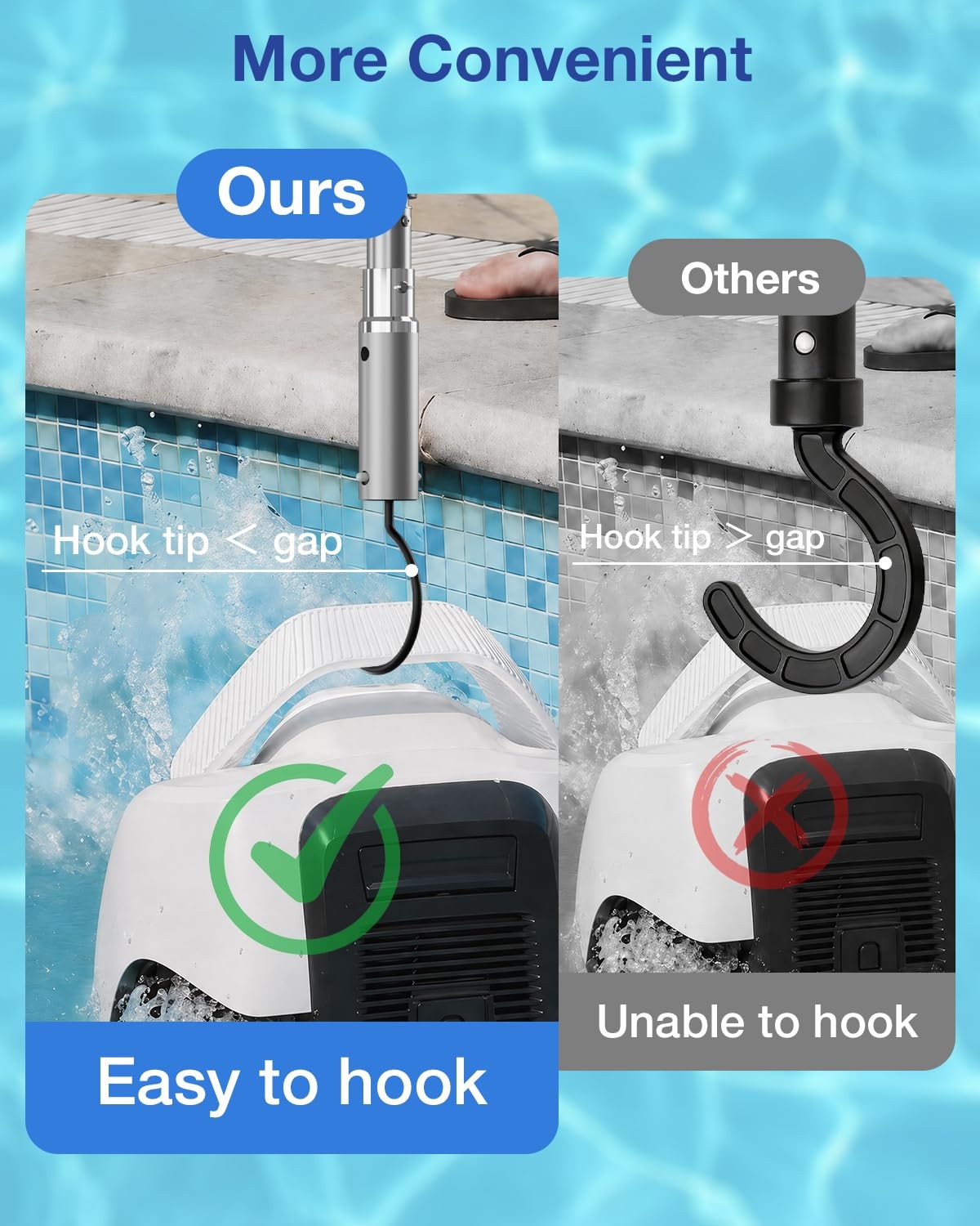 Hook for All Robotic Pool Cleaner, Stainless Steel Hook for Pool Poles，Access…