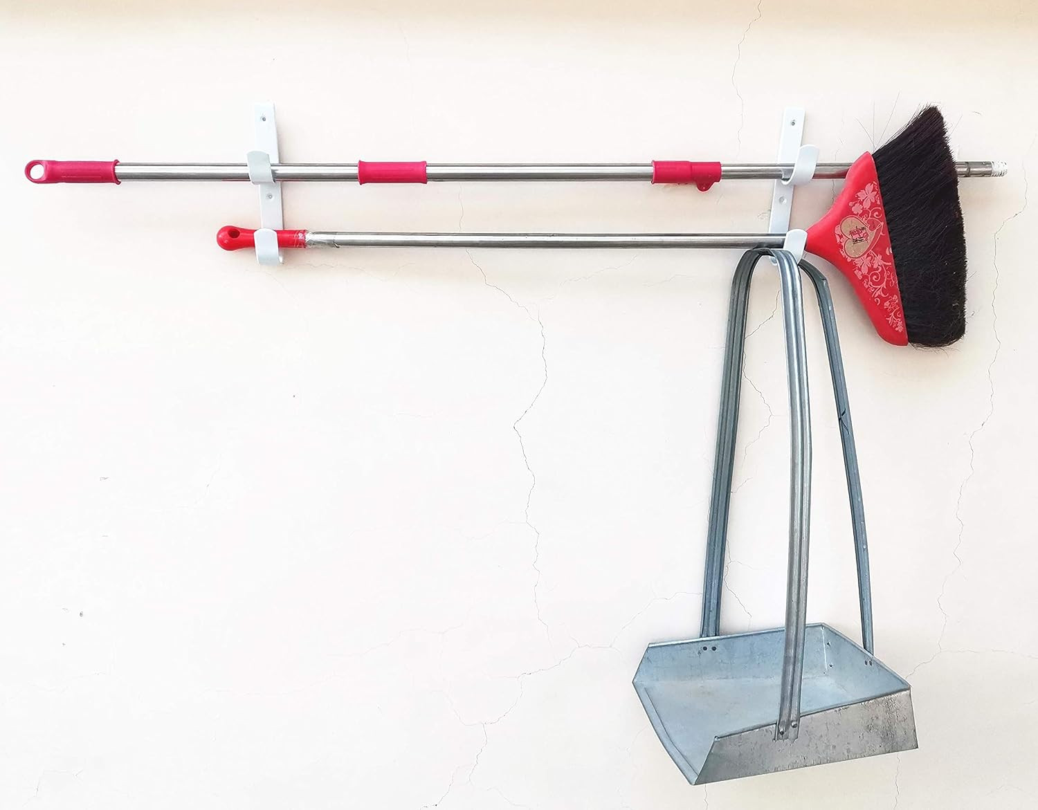 2 PCS Set Wide Pool Pole Hangers Heavy Duty Aluminium Holder Hooks with Screws P