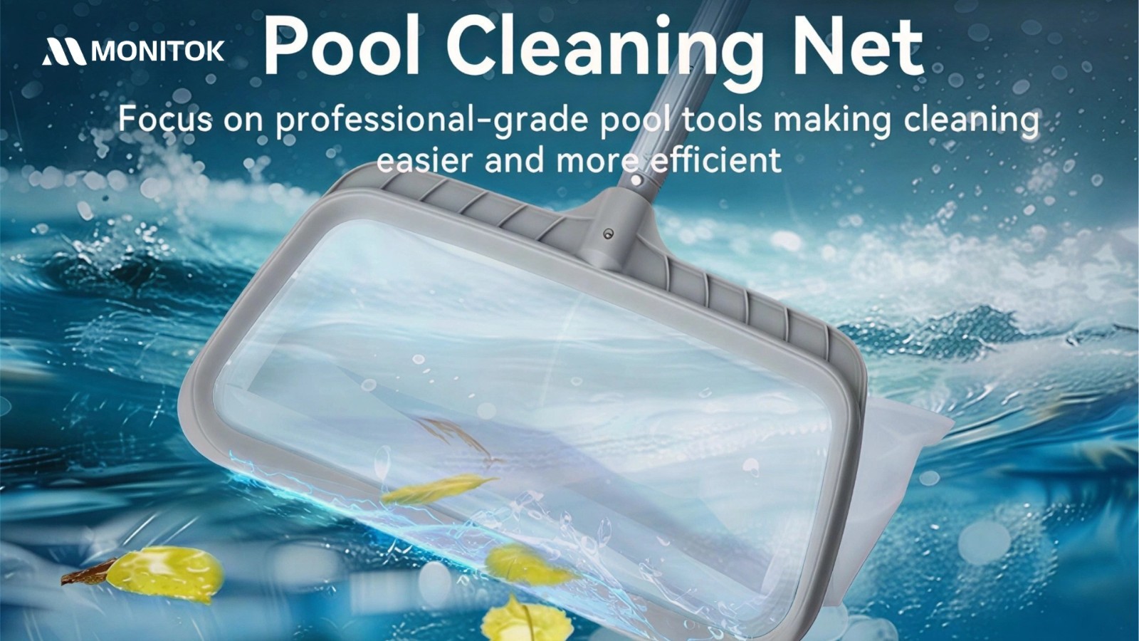 Pool Skimmer Net Heavy Duty Fine Mesh 15.5 Inch Deep Leaves Debris for Inground