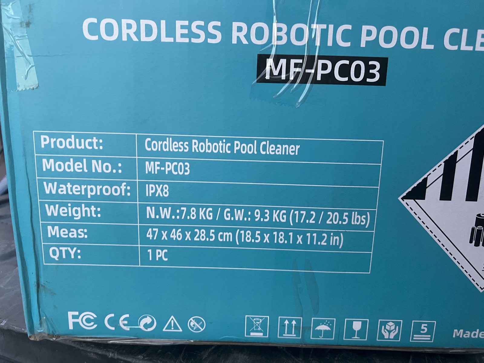 Hinice Cordless Pool Cleaner Robot for Wall & Waterline – PC03 3200sqft 120 mins