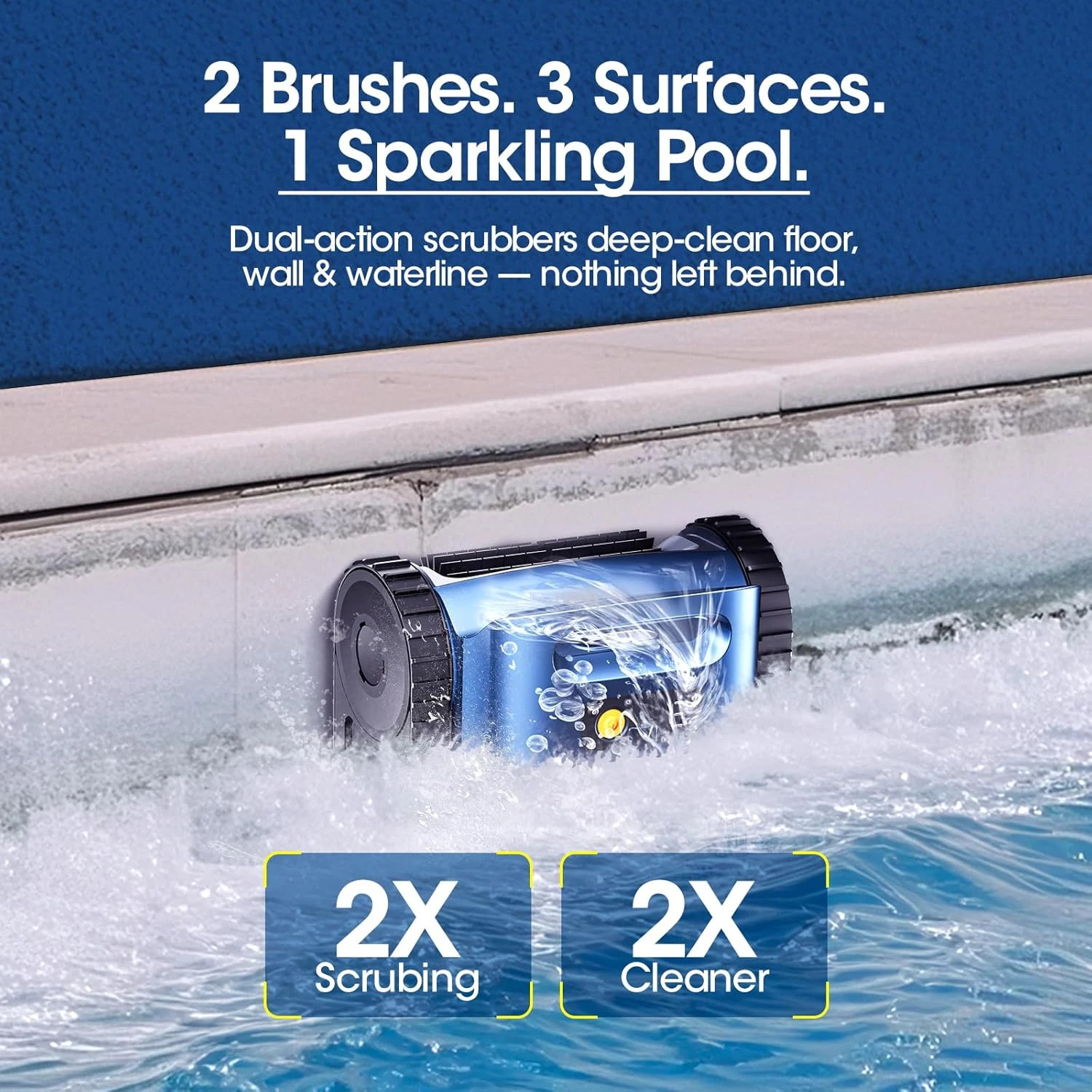 2026 Automatic Robotic Pool Vacuum Cleaner Wall Climbing Scrubber Inground Pools