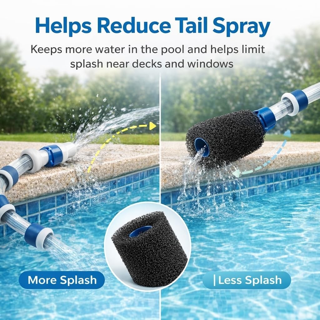 Tail Sweep Pro Replacement, Pool Cleaner Tail Scrubber Kit with 9 Foam Scrubb…