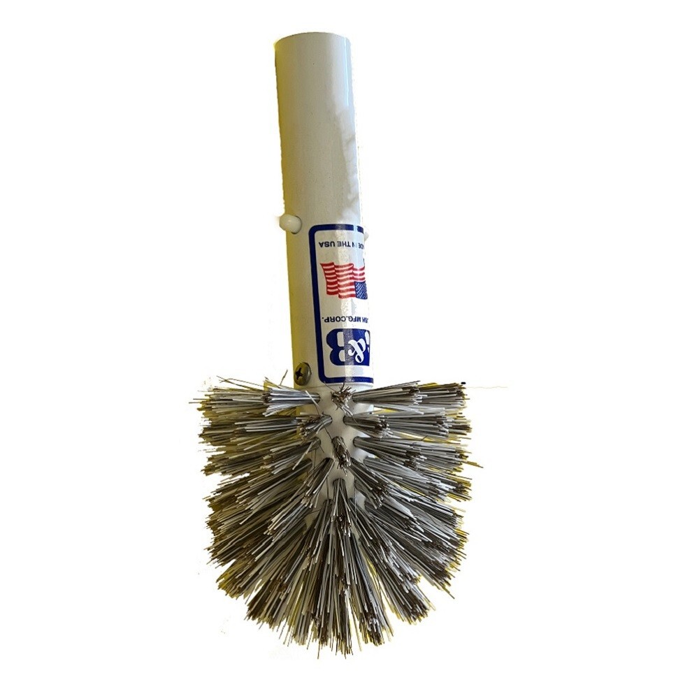 A & B Corner Brush Combination White & SS Stainless Steel | 6510