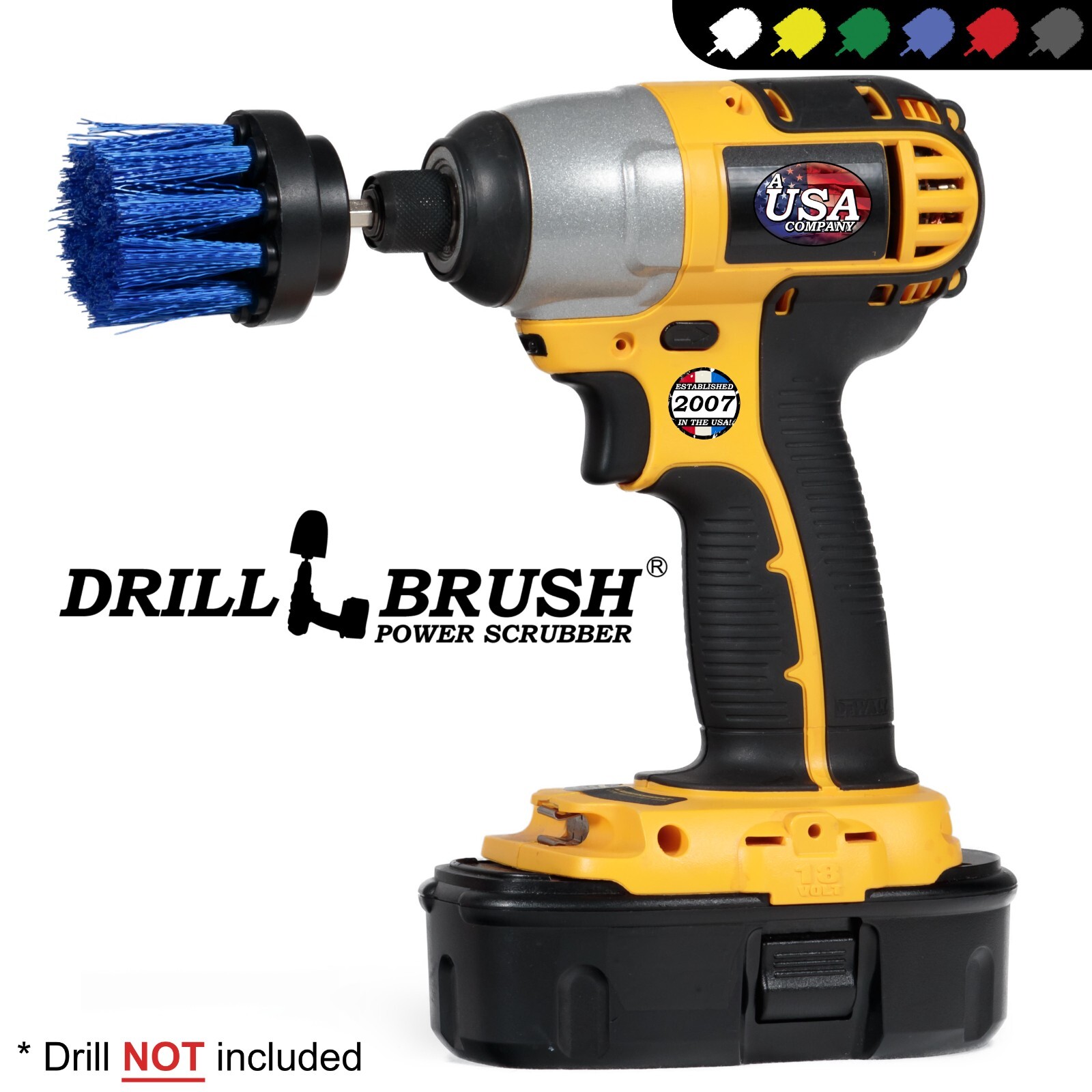 Drillbrush Scrub Brush – Pool, Spa, Hot Tub – Sliding Glass Shower Door Tracks