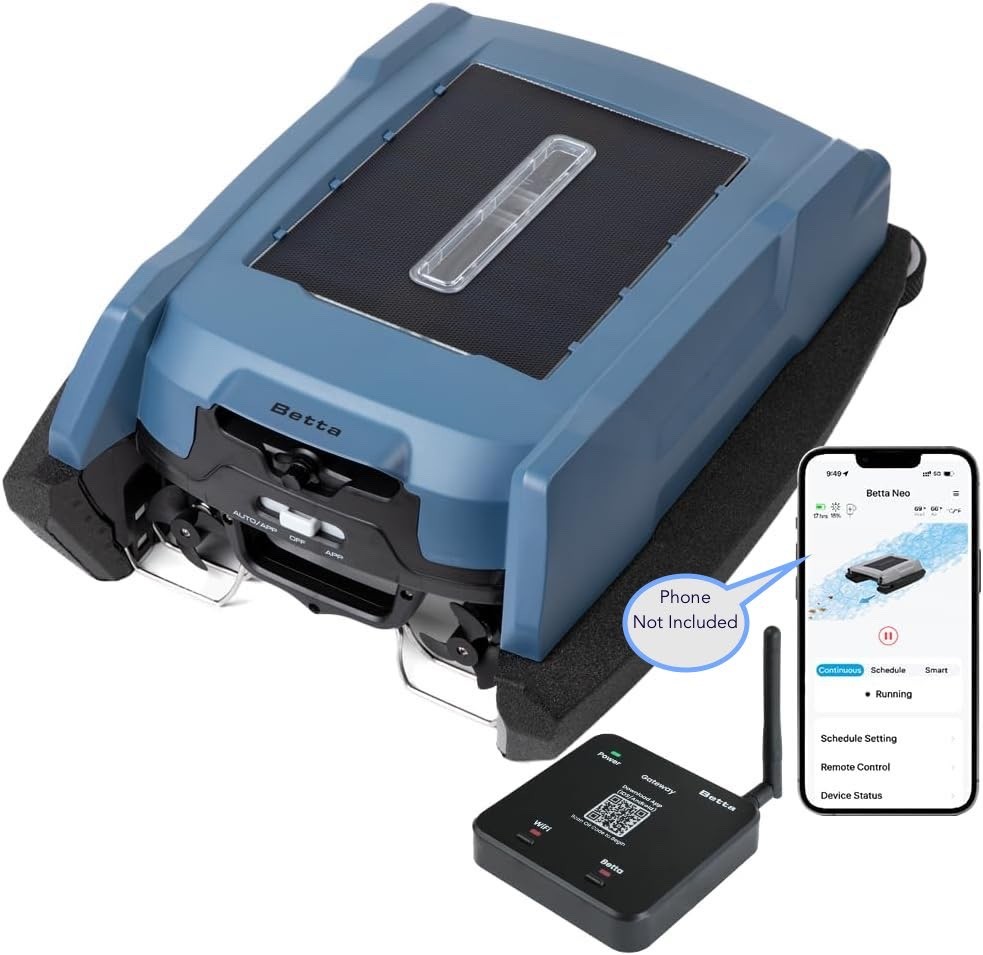 BETTA Neo Solar Powered Robotic Pool Skimmer, Smart App Control, In/Aboveground