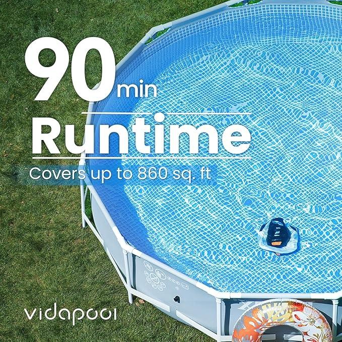 Vidapool Robotic Pool Vacuum – Battery Cleaner for Flat Pools