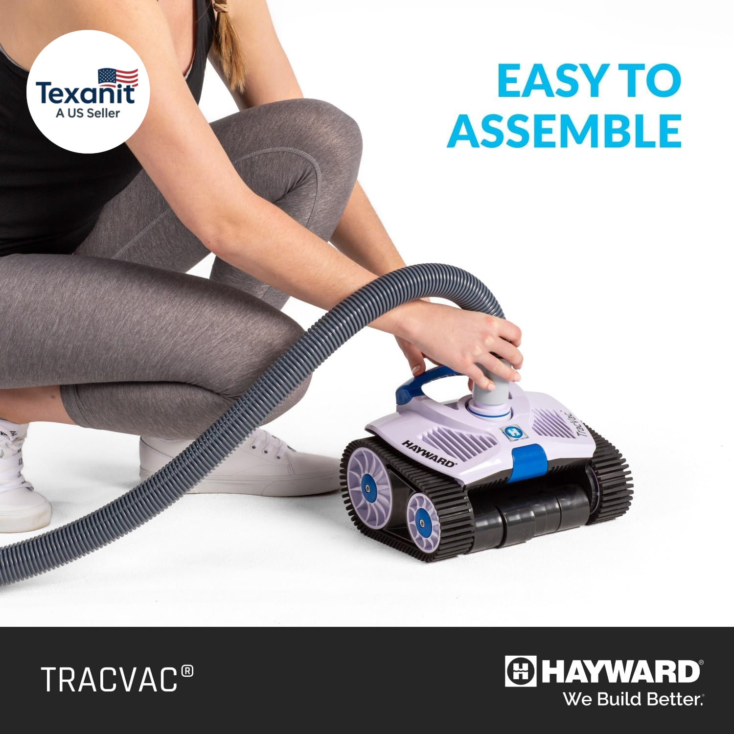 Tracvac Lightweight Automatic Suction Vacuum Cleaner for Inground Pools with Hos