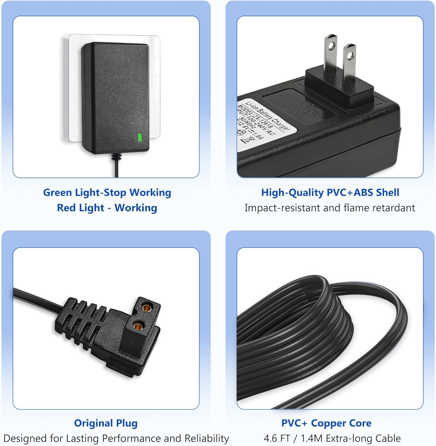 12.6V Charger for Aiper Pool Cleaner Robot, Pool Vacuum Charger for Seagull S…