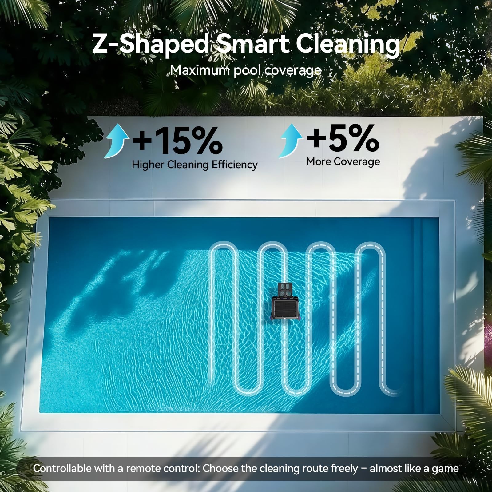 Solar-Powered Robot Pool Surface Skimmer Cleaner Salt Tol Motors 150-um Filtrate
