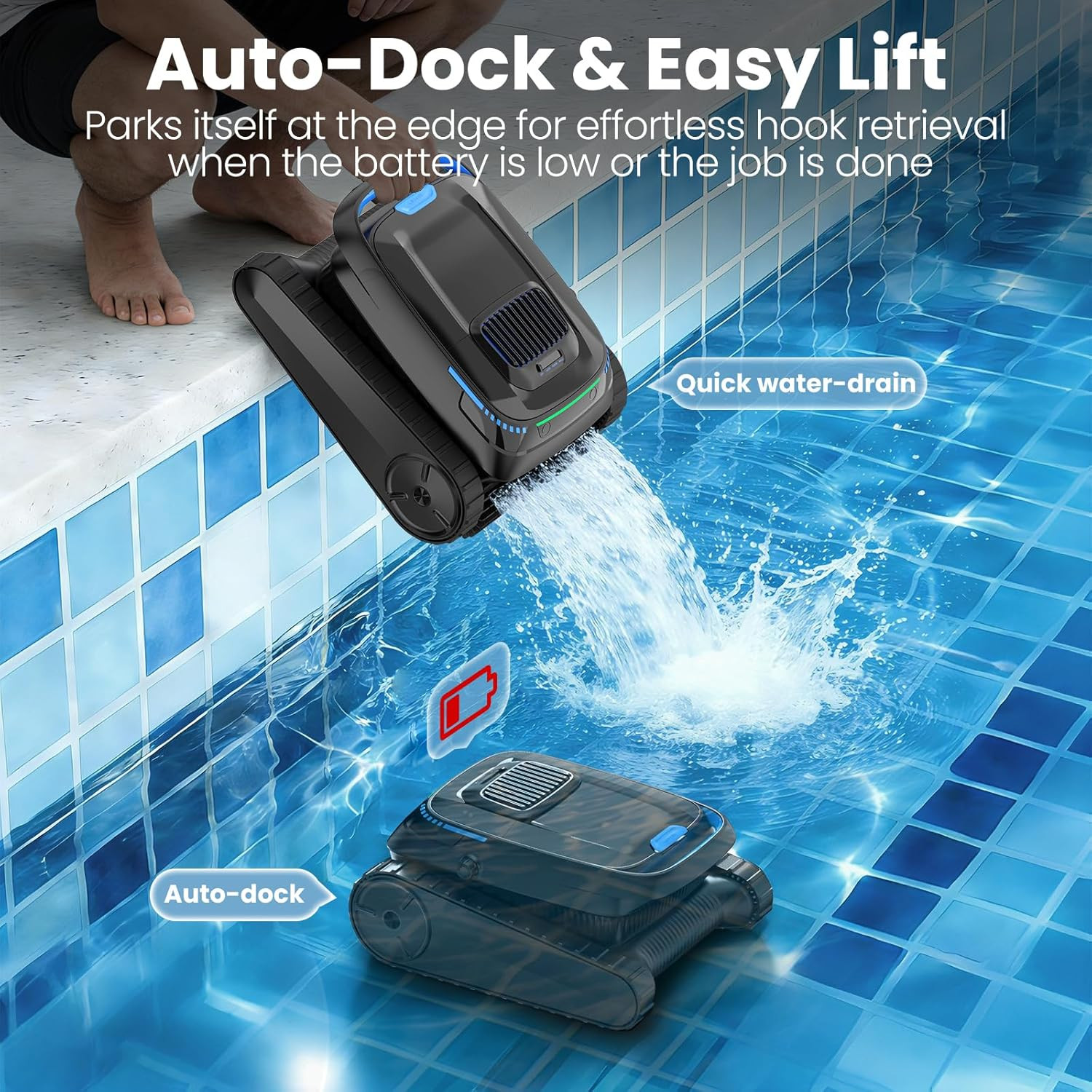 PC10 Cordless Robotic Pool Vacuum – Smart Cleaner for All Pool Types