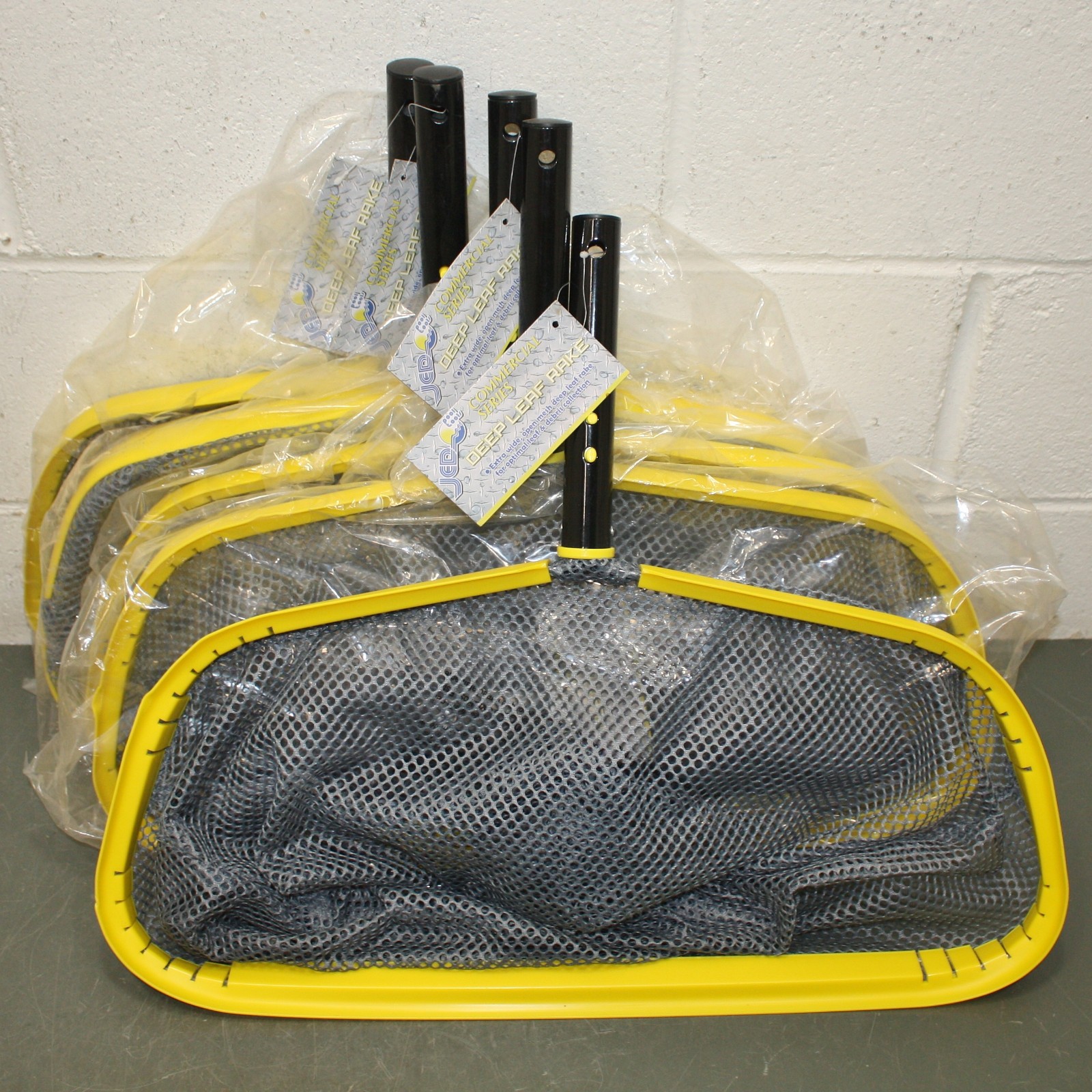 (5) Jed Pool Tools Leaf Rake Head 40-396, Black/Yellow, 22&Prime; x 19-3/4&Prime;, Aluminum