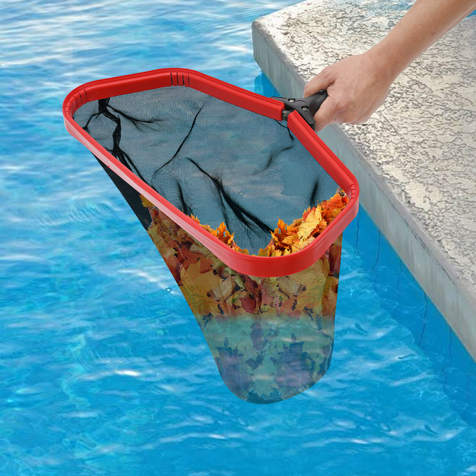 19&Prime; Swimming Pool Leaf Skimmer Net, Heavy Duty Aluminum Frame, Fast Cleaning