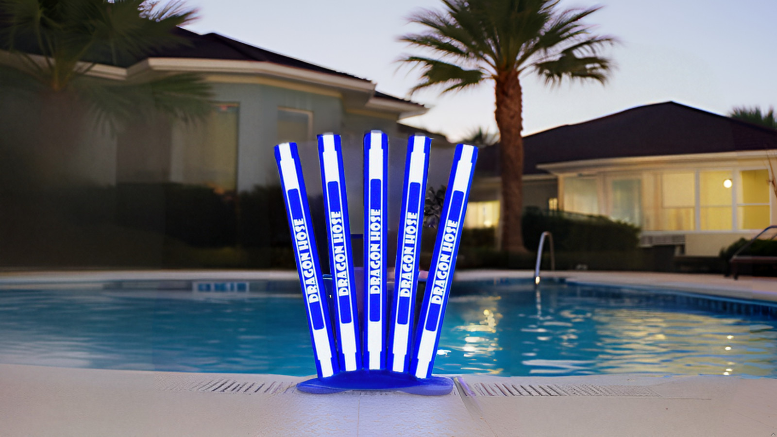 Pool Cleaner Hose Anti-Tangle Snap-On Stabilizers for 0.75&Prime; OD (7PK- Ocean Blue)