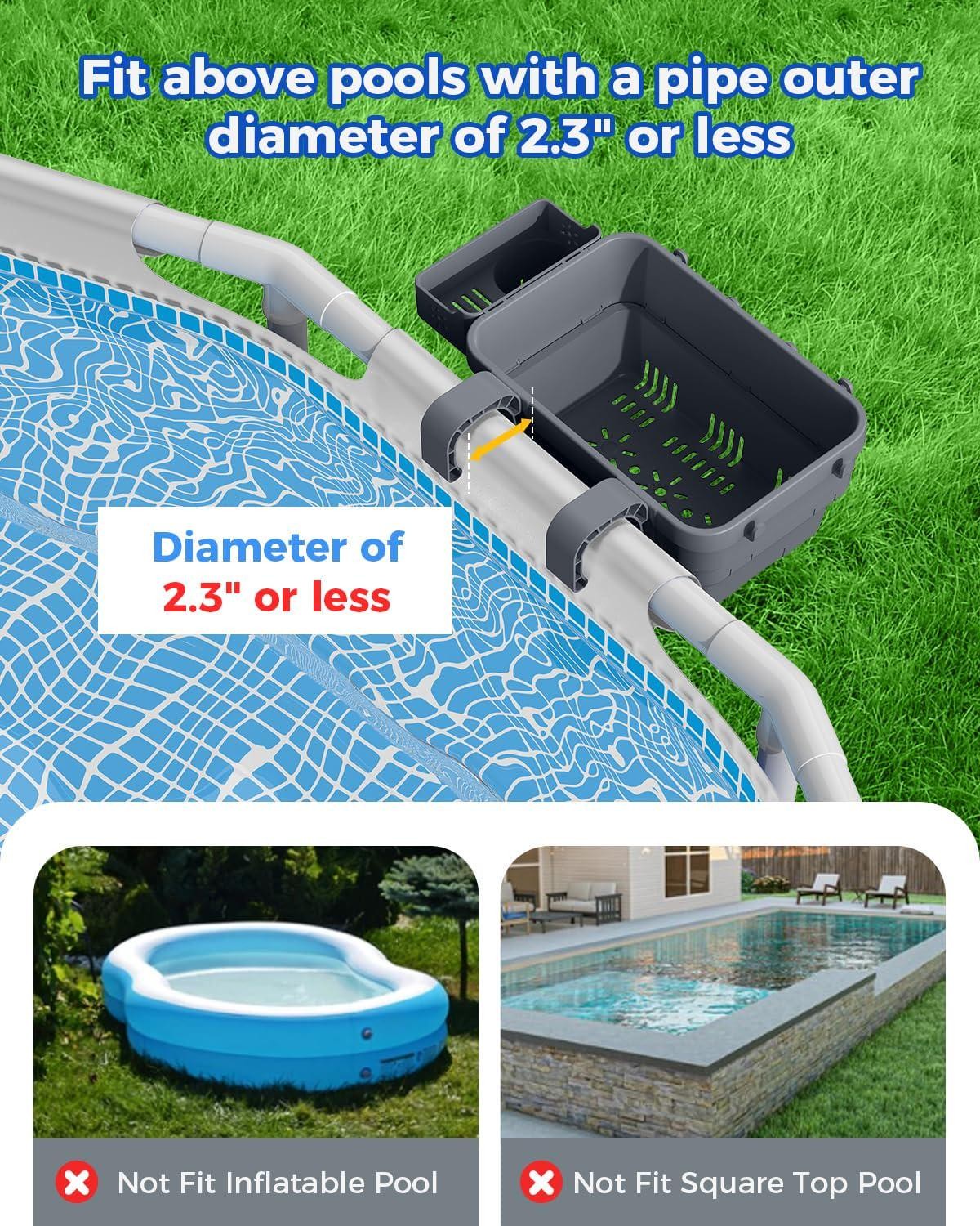 Poolside Storage Basket Above Ground Pools Swimming Pool Storage Basket Pool Cup