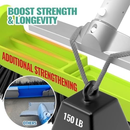 18&Prime; Pool Brush Head for Cleaning Swimming Walls,Curved Ends Scrub Brush Black US