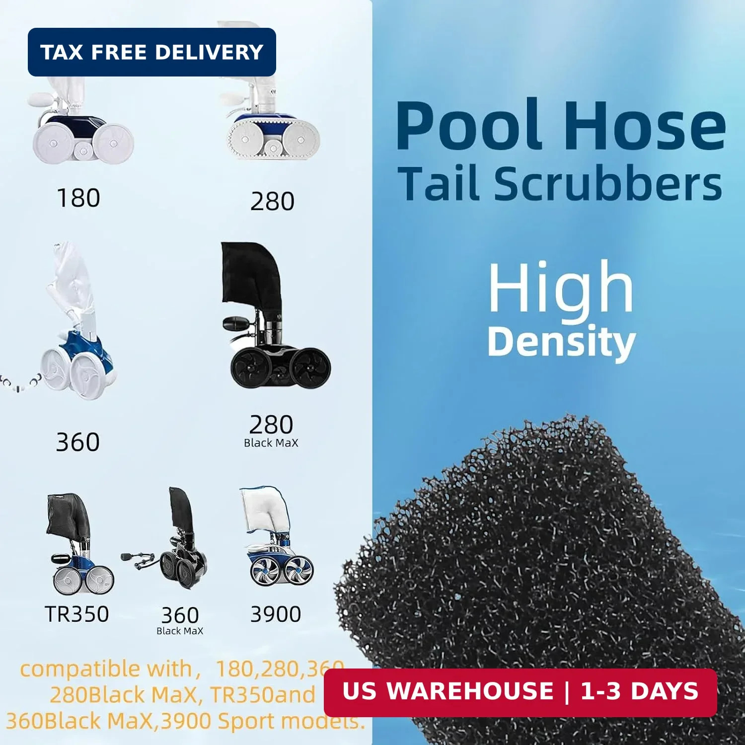 vibement 6 Pack Tail Scrubber Replacement for Polaris Pool Cleaner Parts, High D