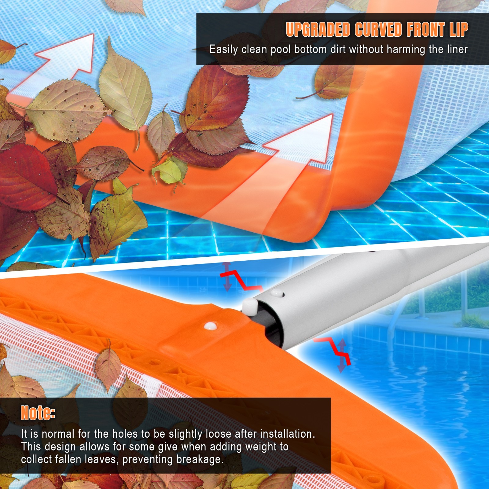 Pool Cleaning Kit, 7.5Ft Aluminum Telescoping Pole with Skimmer Net, Pool Mainte