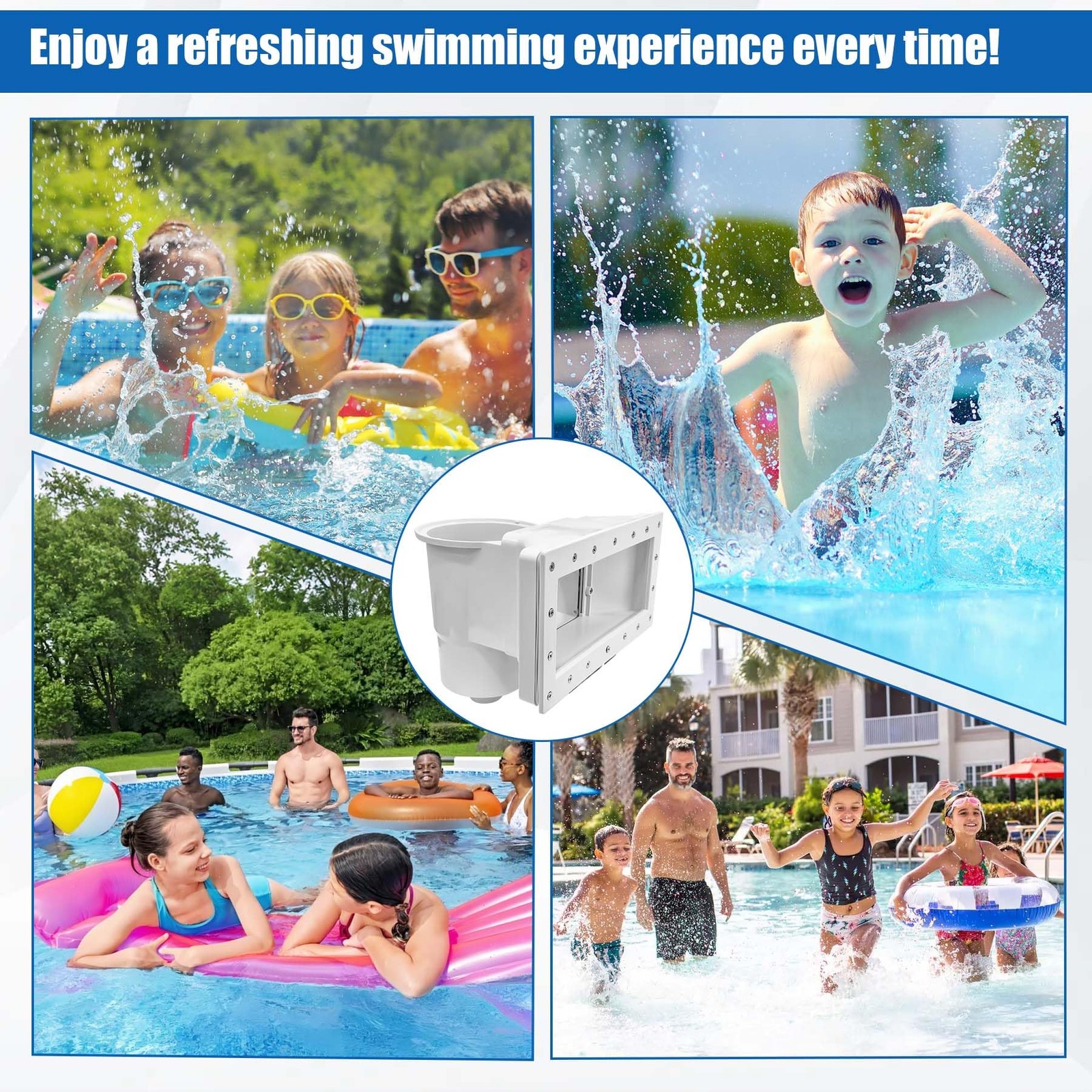 showingo Above Ground Pool Skimmer Kit Wide Mouth Through Wall Skimmer Pool Kit