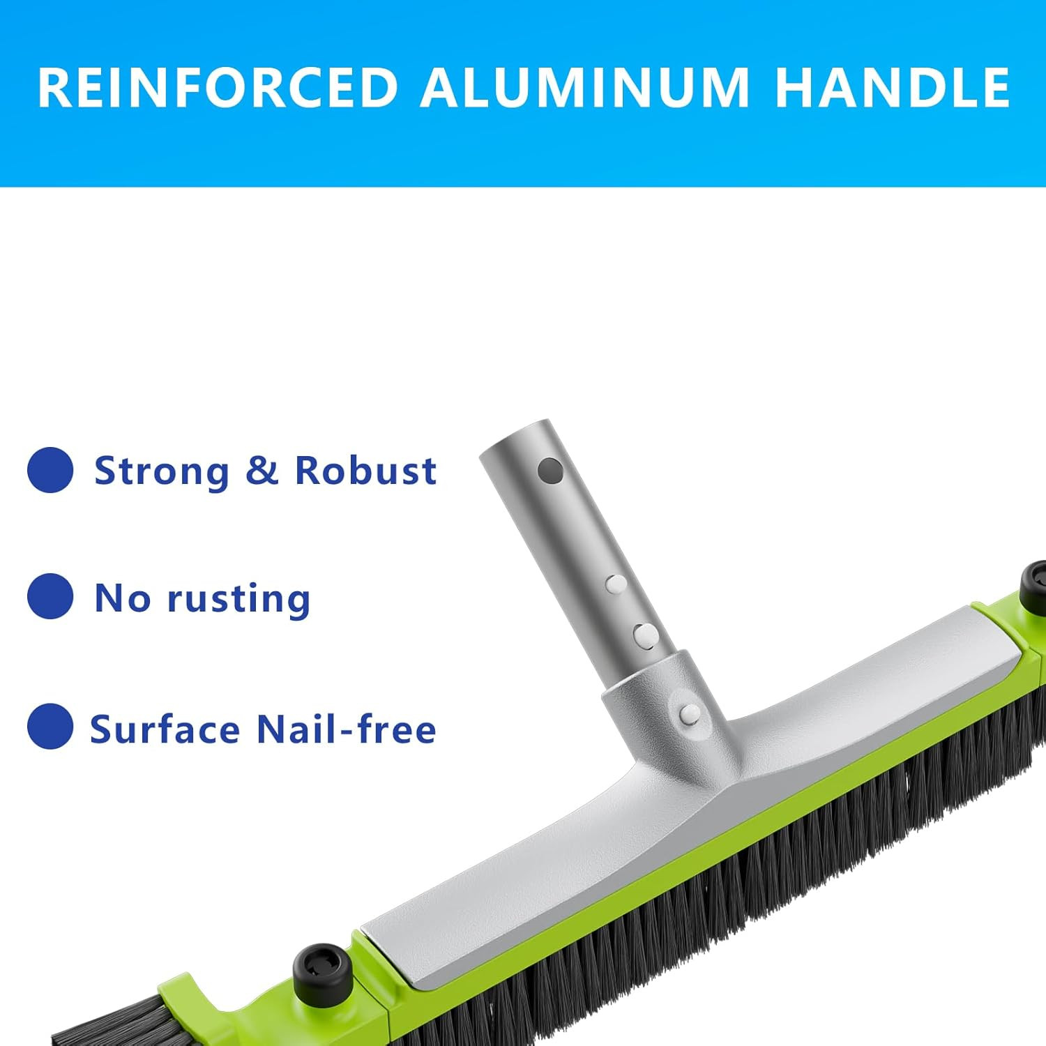 20” Pool Brush Head for Cleaning Walls,Heavy Duty Inground/Above Ground Swimming