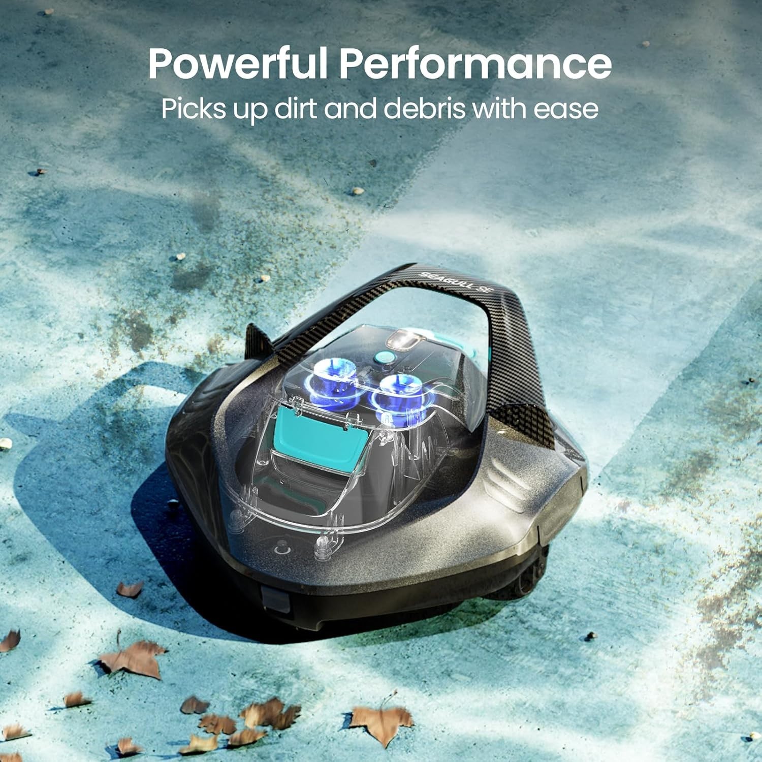 Seagull SE 2025 Cordless Robotic Pool Cleaner 1200GPH Suction, 90 Min Battery…