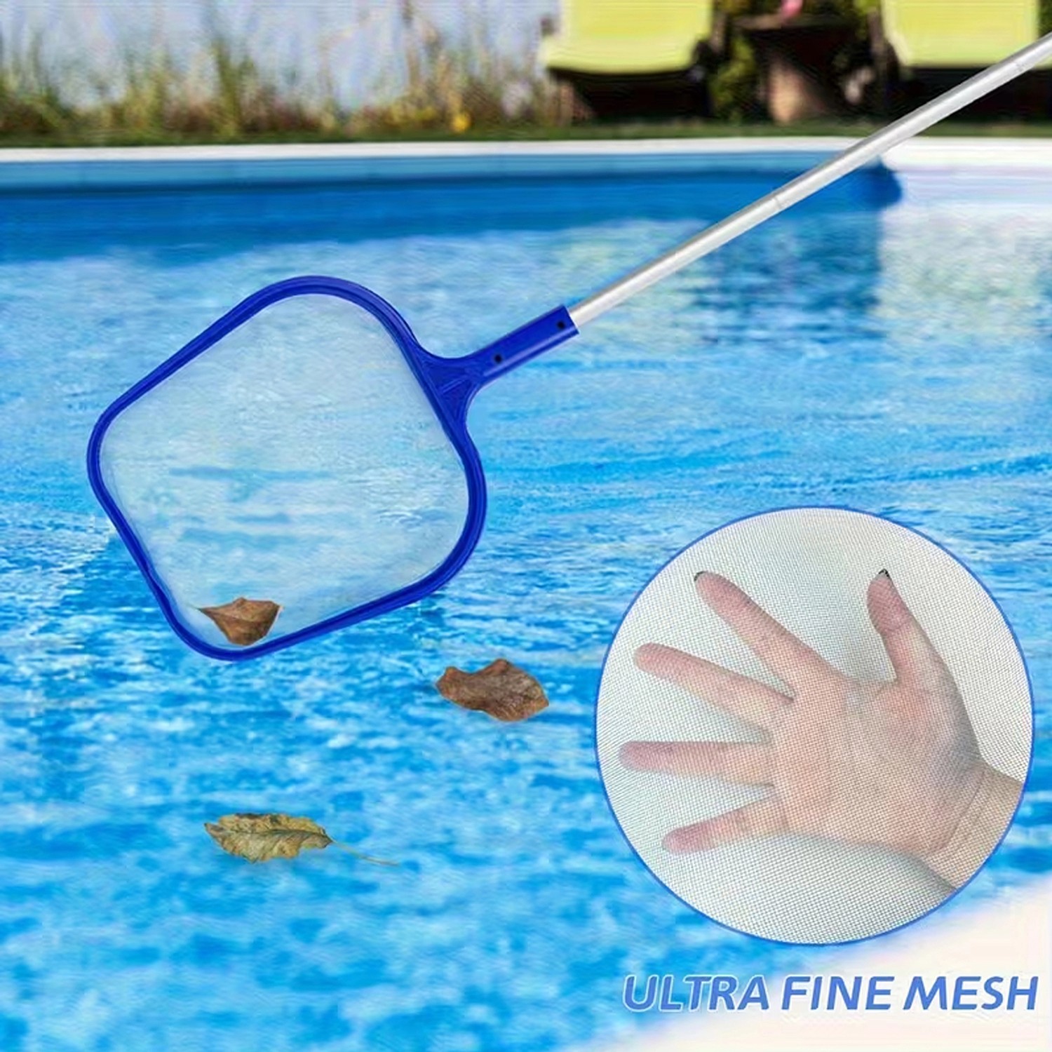 Pool Skimmer Net, Deep Pool Leaf Net with Reinforced Frame, Large Capacity ASP