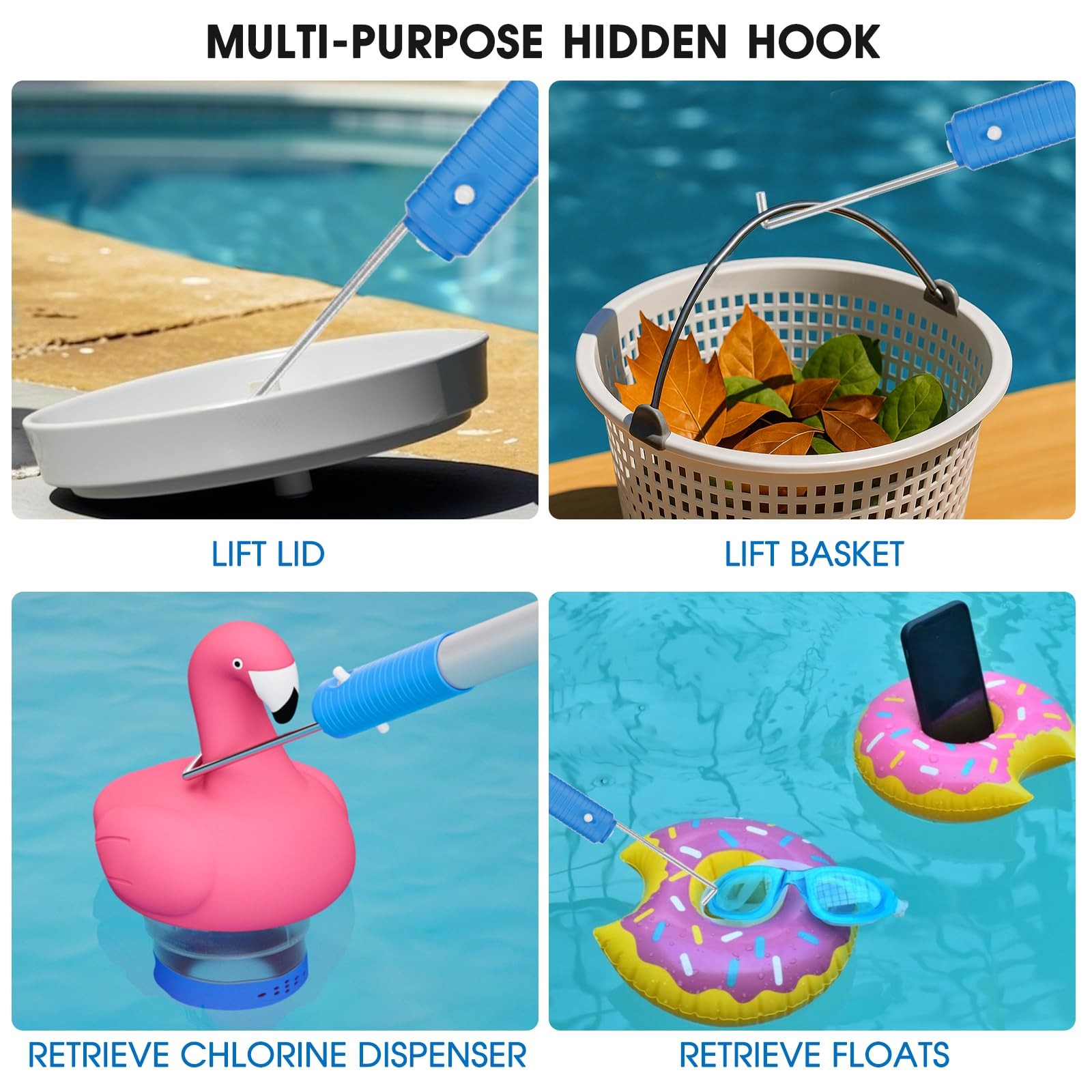 15 FT Heavy Duty Telescopic Pool Pole for Cleaning Tools & Accessories