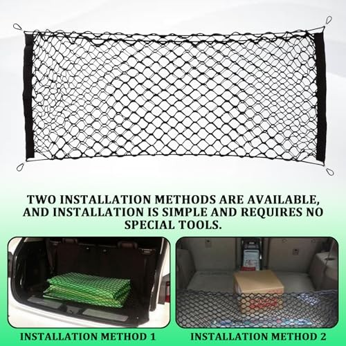 Car Cargo Nets Trunk Organizer, Adjustable Elastic Storage 35.4 x 15.7 Inch