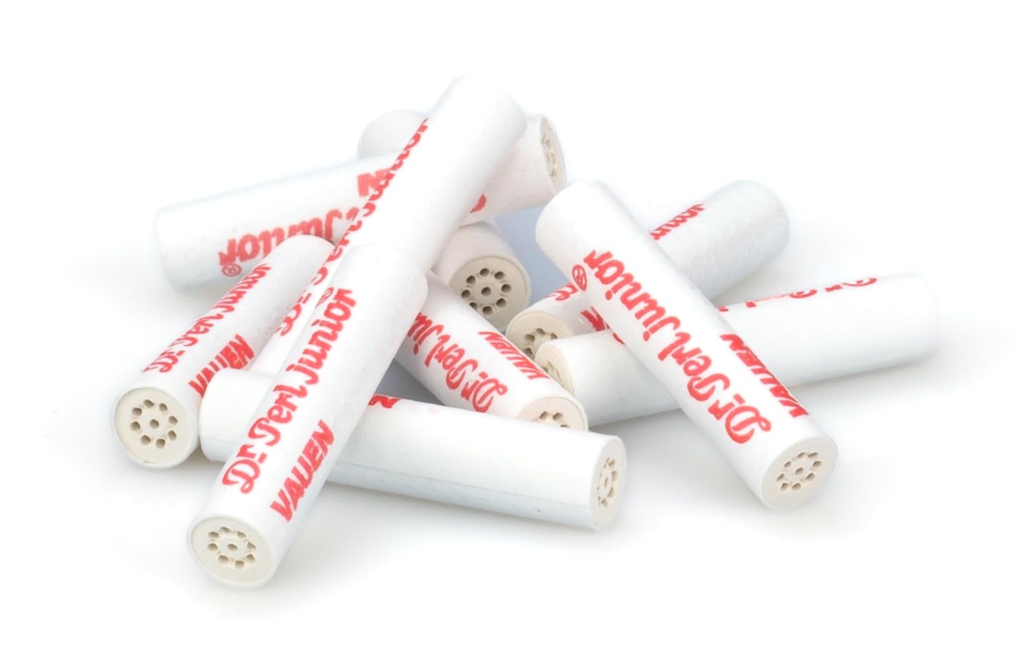 VAUEN Dr. Perl Junior 9mm Charcoal Pipe Filters, 180 1.4&Prime; x x 0.4&Prime;, Red