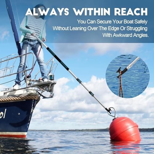 5-12FT 3-Stage Telescopic Aluminum Pole Boat Hook: Versatile Docking Pole for