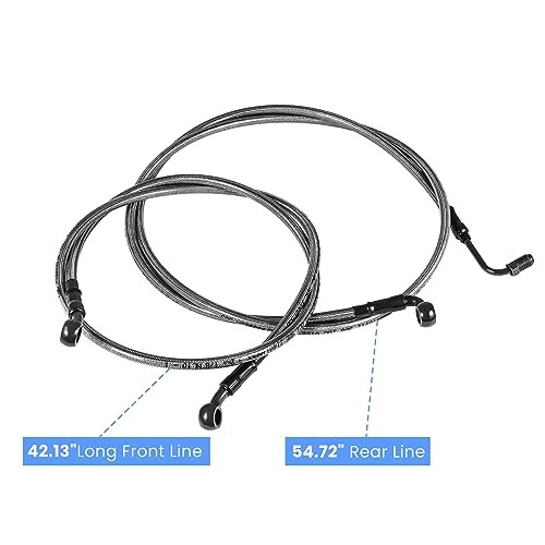 1068 Extended Front/Rear Brake Lines Flexible Fit for ATV Polaris RZR 800/S