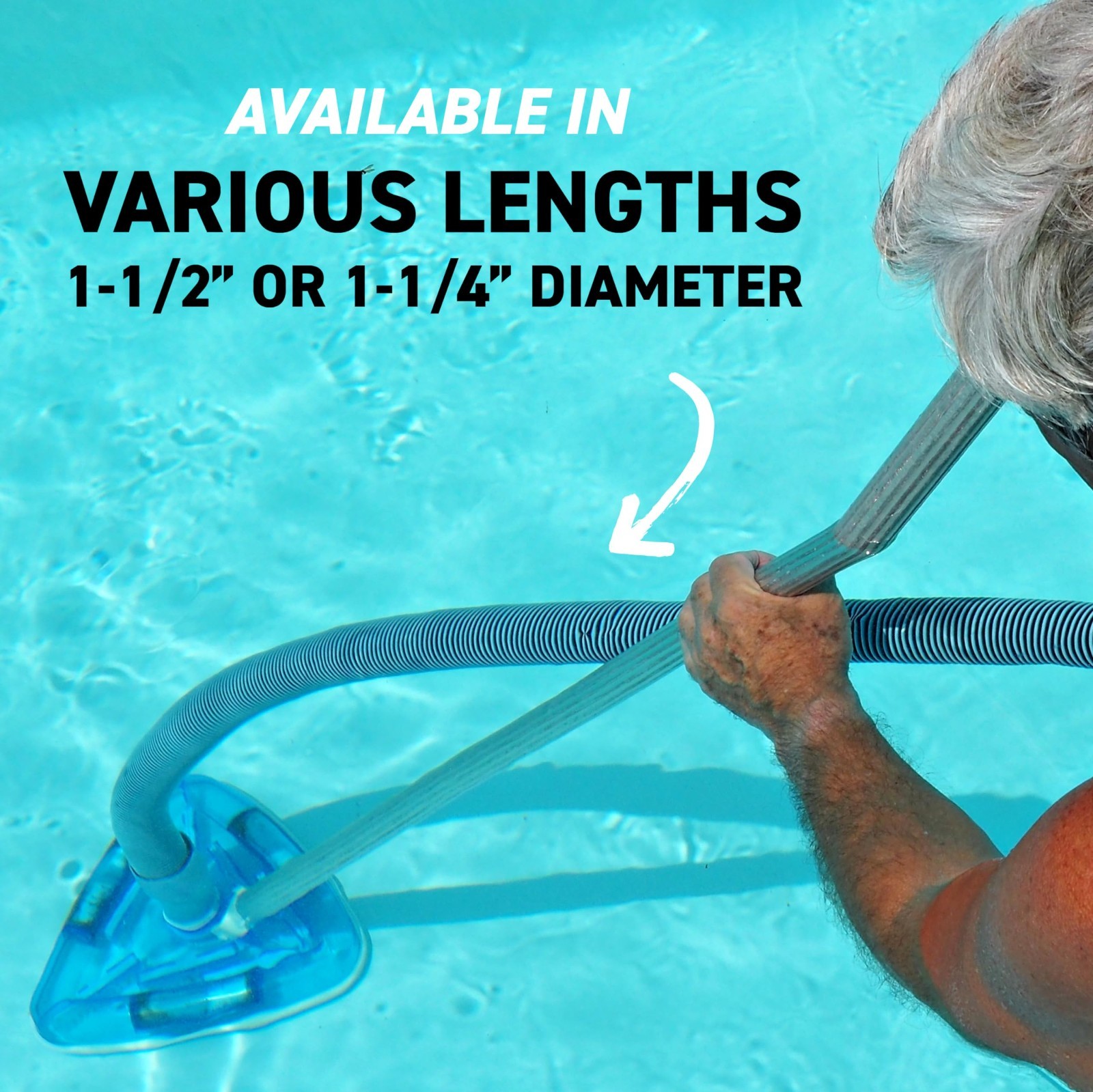 50-Ft Kinkproof Swimming Pool Vacuum Hose 1-1/2&Prime; – Swivel Cuff for Easy Cleaning