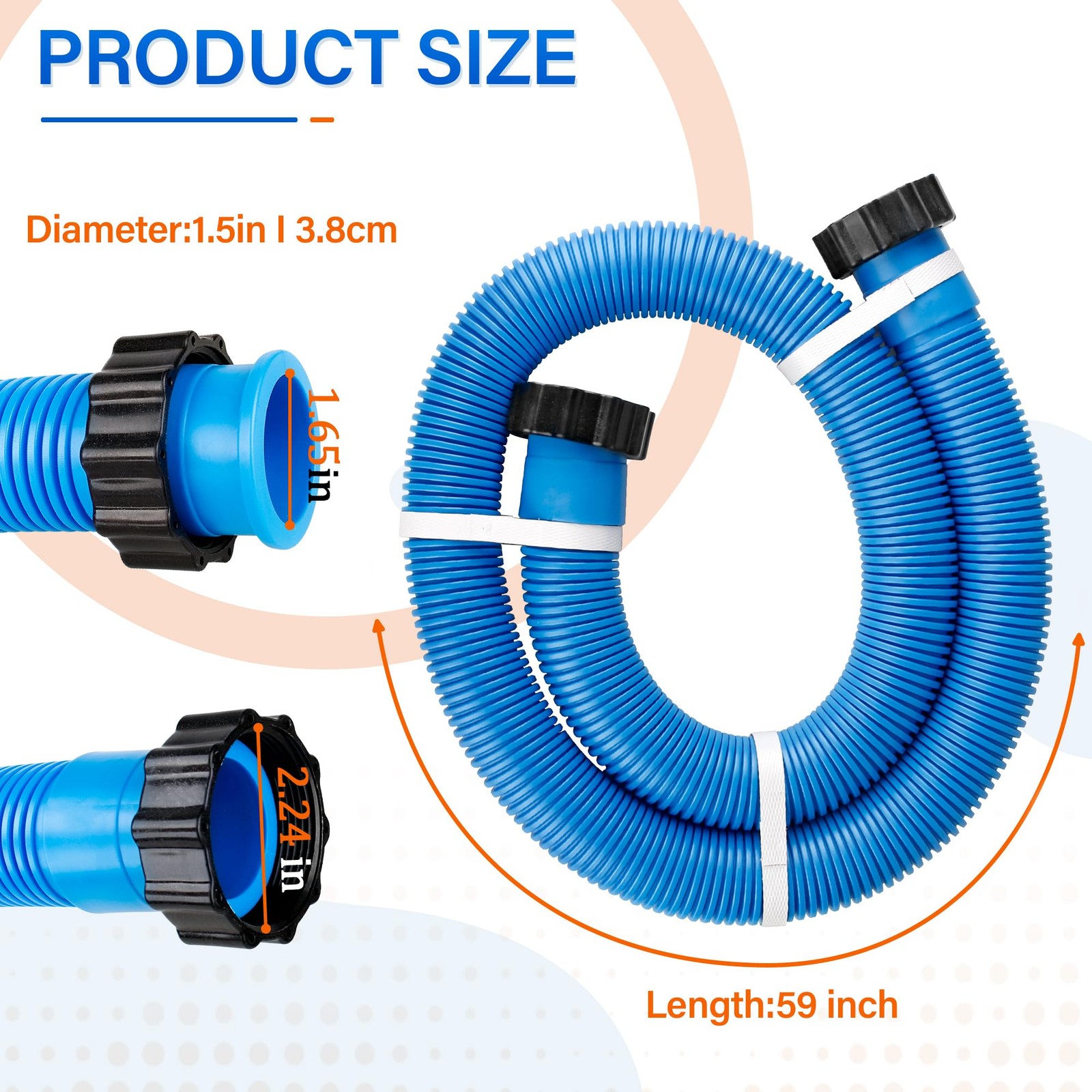 Ophjerg 1.5 Pool Pump Hose For 29060E Intex Pumps Saltwater Systems And Sand