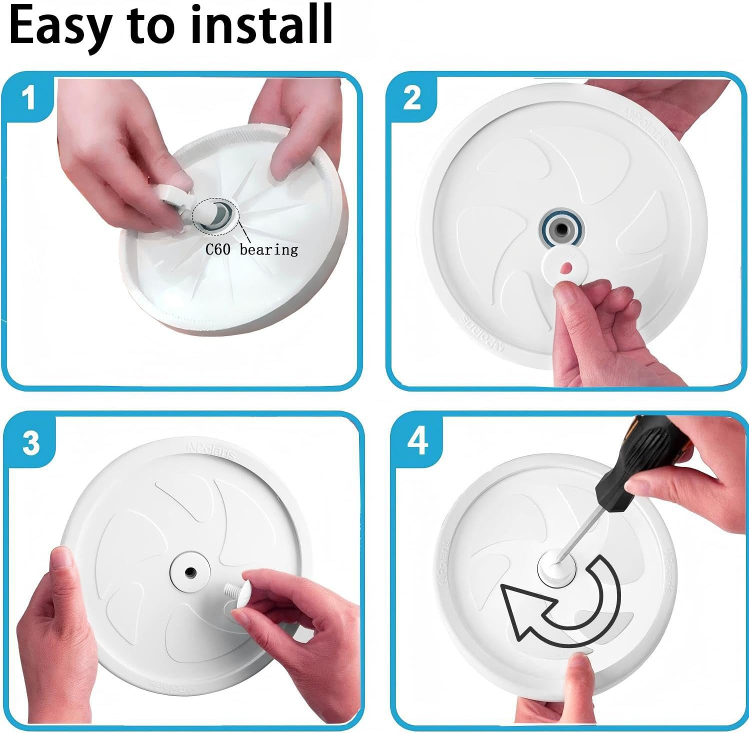 Pool Cleaner Replacement Kit Compatible with Polaris 180,280 with 3 Pcs C6 Large