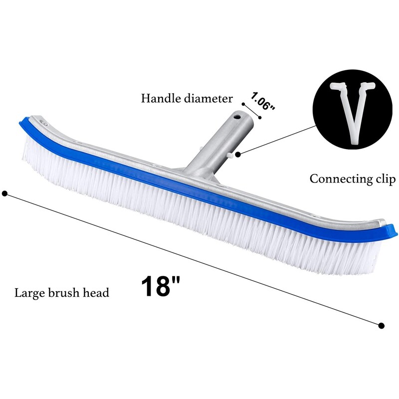 US Aluminium Swimming Pool Cleaning Brush Head Heavy Duty Wall Floor