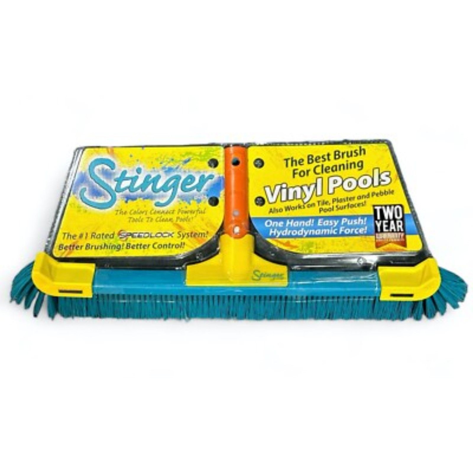 NWT Oreq Stinger 18&Prime; plaster pool brush with yellow grit bristles