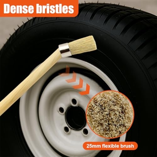 2PCS Car Curved Tire Mounting Paste Lube Brush, 45 Degree Angle Head Auto Wood