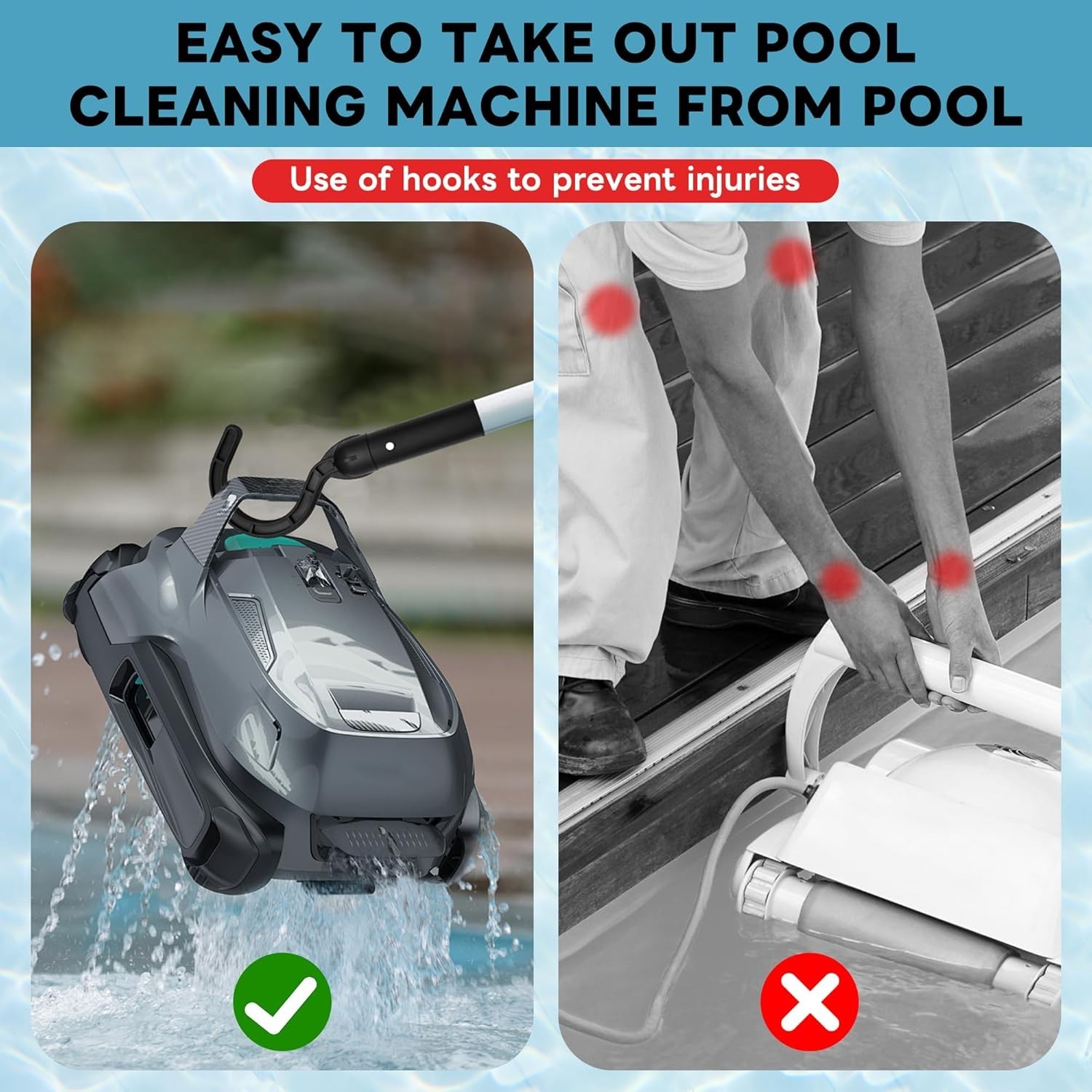 Easy Install Pool Cleaner Hook – Lightweight Design for Effortless Storage