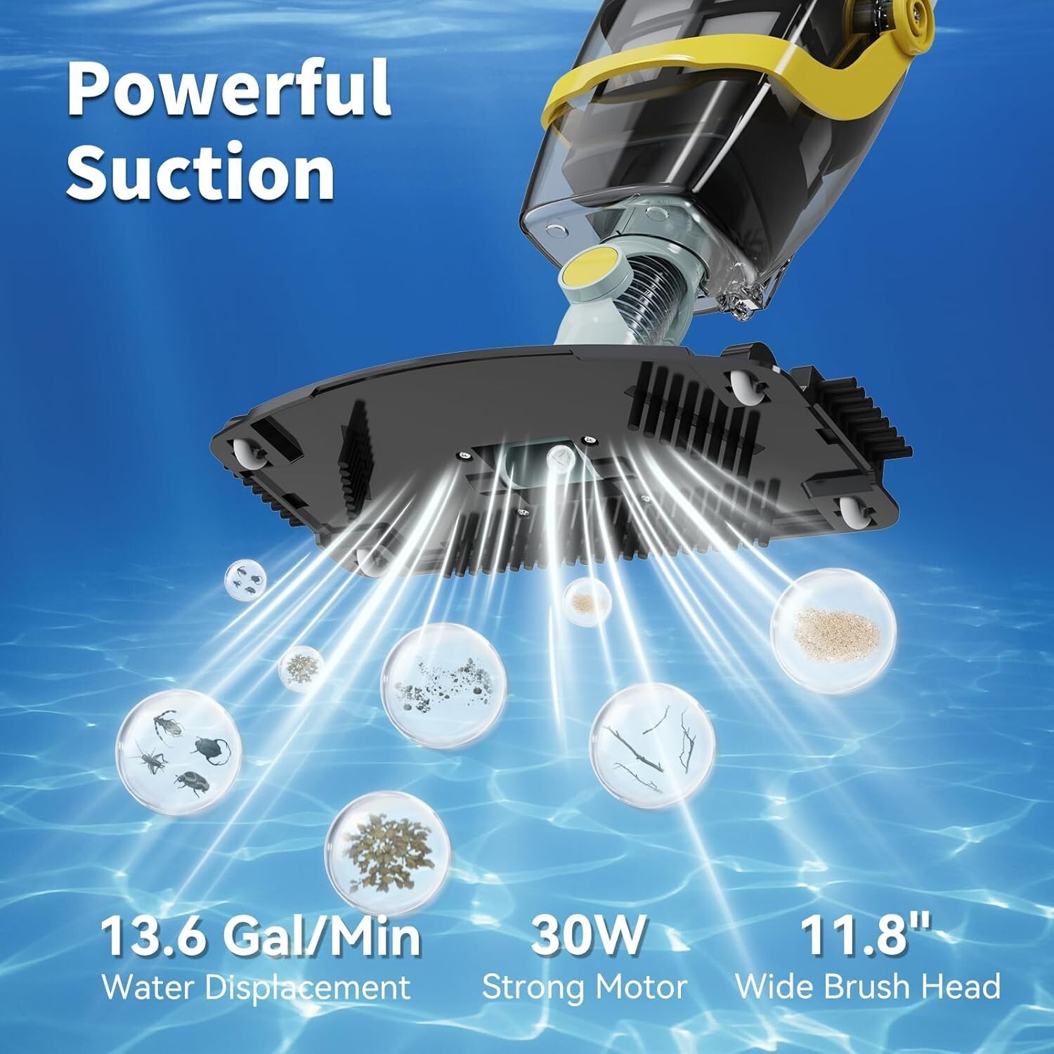 S1 Upgraded Cordless Vacuum with Fine-Sponge – Ideal for Above & In-Ground Pools