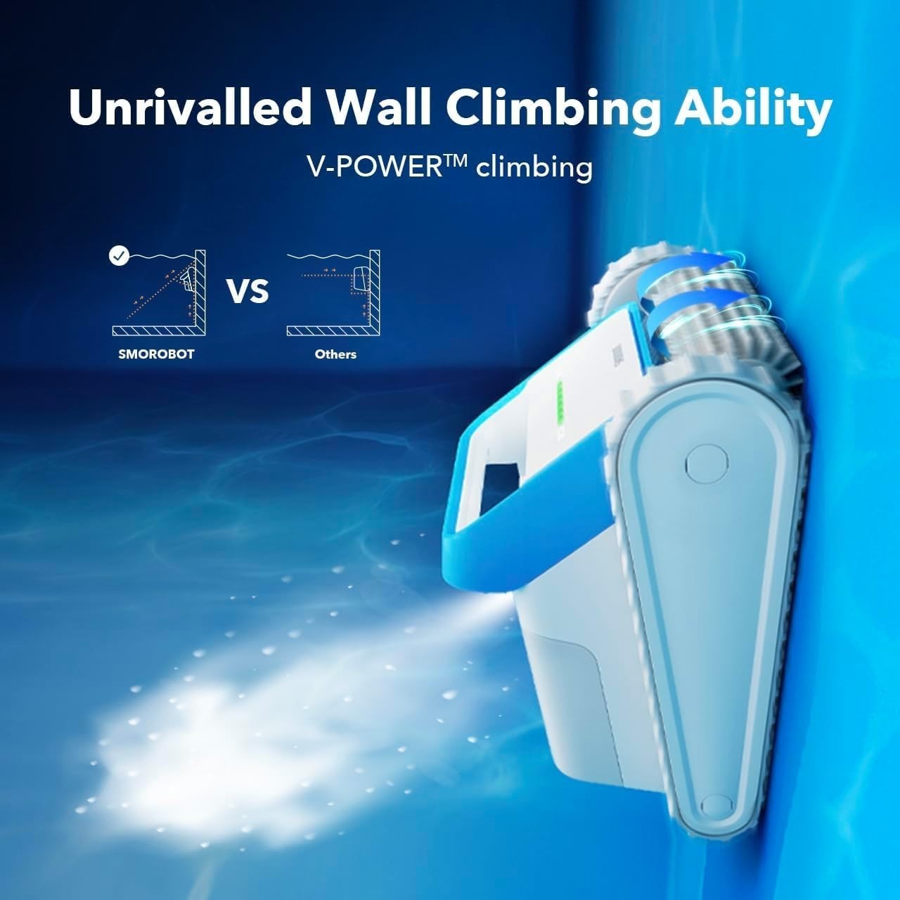 SMOROBOT X10 Cordless Rechargeable Wall Climbing Robotic Swimming Pool Cleaner