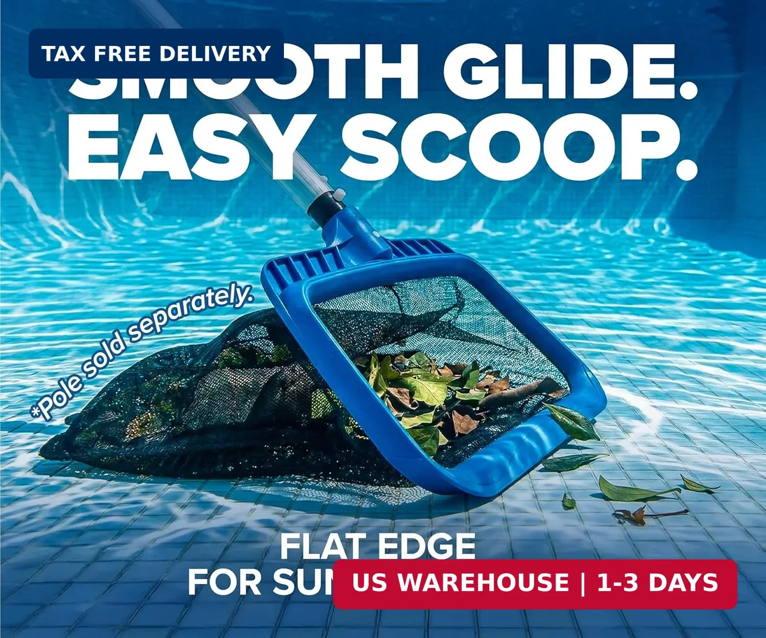 Pool Skimmer Net for Leaves – Leaf Rake for Pool Cleaning // Swimming Pool Leaf