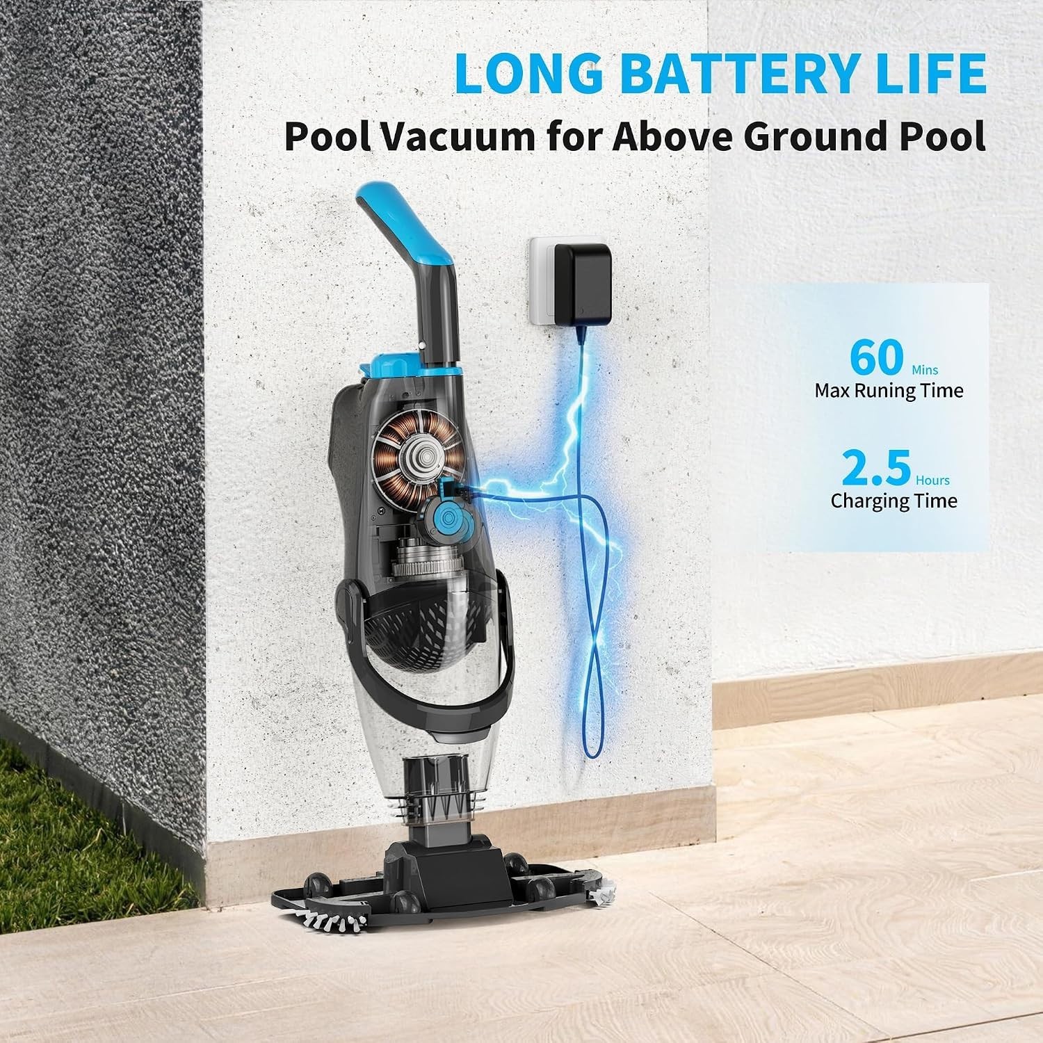 Cordless Handheld Pool Vacuum for Above Ground, Inground Pools | 18.5GPM