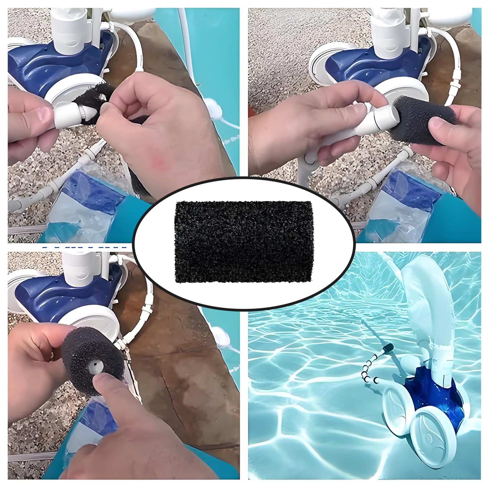XNDCNY 12 Pack Pool Cleaner Sweep Hose Scrubber 9-100-3105 Replacement Black